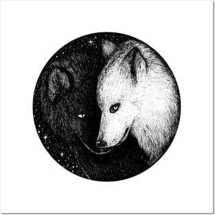 Wolves lovers - yin yang wolves Posters and Art